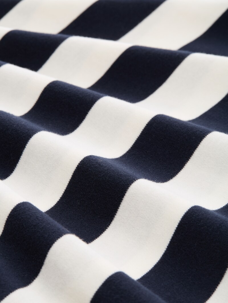 Tom Tailor T-Shirt aus Baumwolle - White Navy Bold Stripe