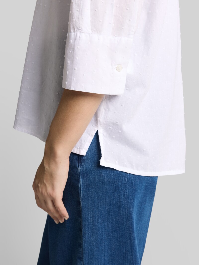 Tom Tailor Loose Fit Bluse mit Stickerei - White Dobby