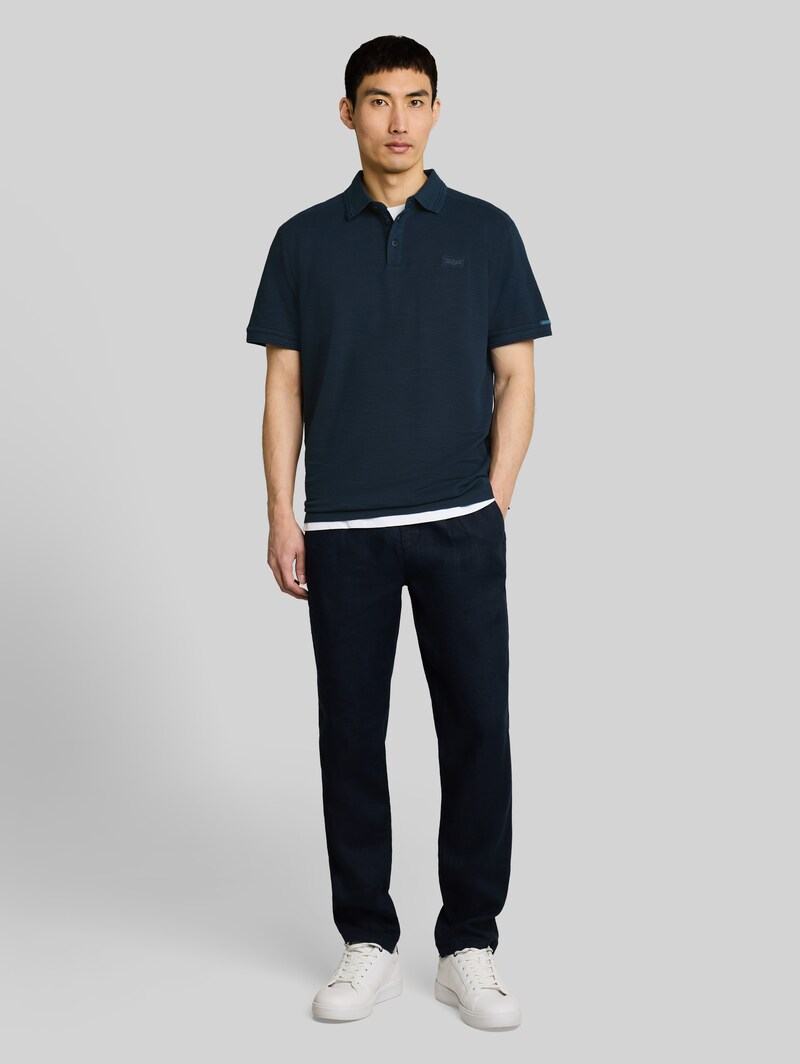 Tom Tailor Piqué Poloshirt mit Logo-Badge - Sky Captain Blue