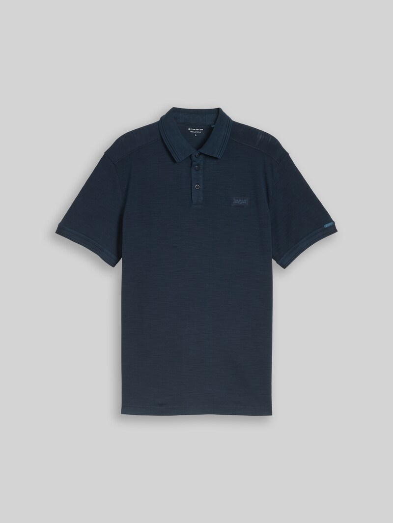 Tom Tailor Piqué Poloshirt mit Logo-Badge - Sky Captain Blue