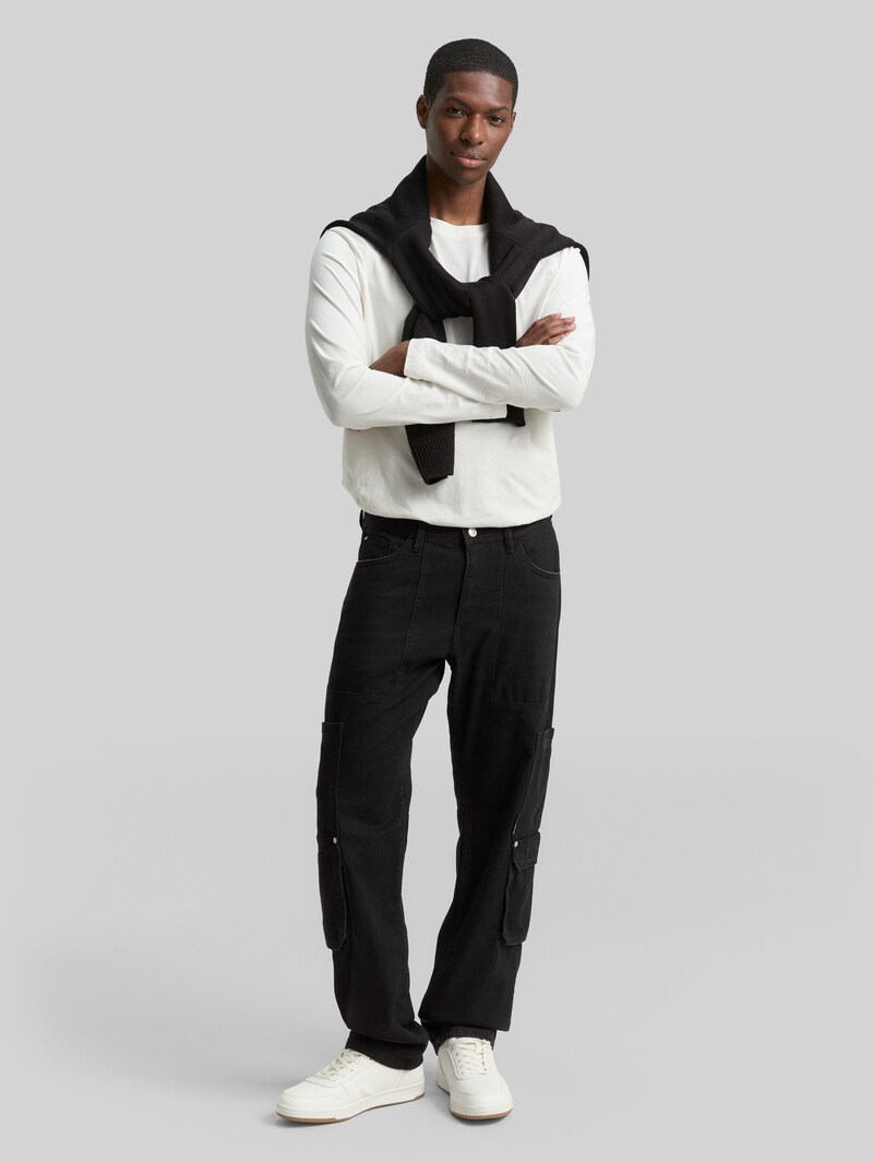 Tom Tailor TTWAYLEN RELAXED Cargo Jeans - Dark Stone Black Black Denim