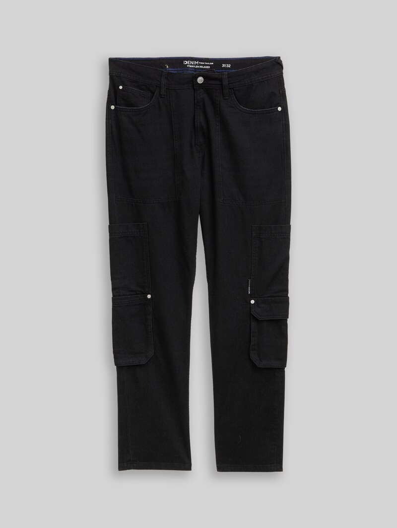 Tom Tailor TTWAYLEN RELAXED Cargo Jeans - Dark Stone Black Black Denim
