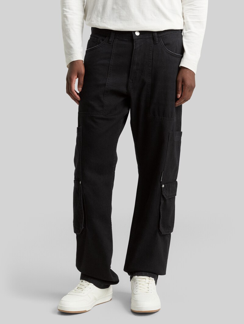 Tom Tailor TTWAYLEN RELAXED Cargo Jeans - Dark Stone Black Black Denim