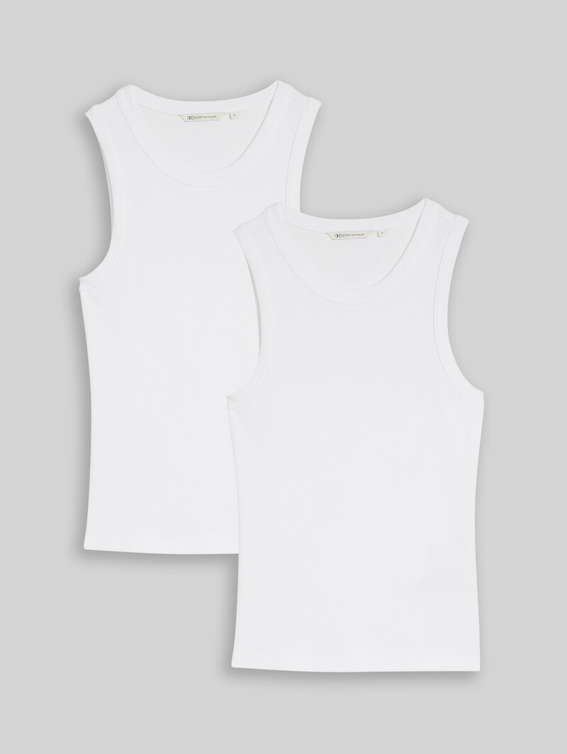 Tom Tailor Slim Fit Top im 2er-Pack - White