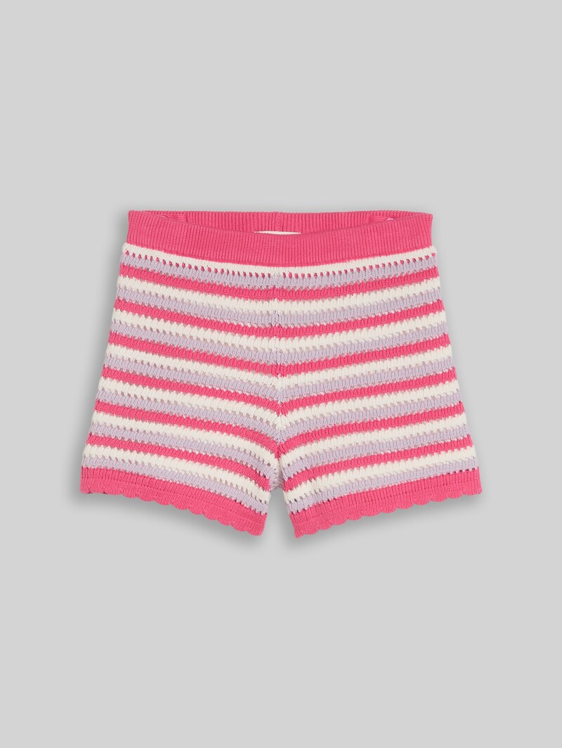Tom Tailor Shorts mit Streifenmuster - Pink Lilac Stripe Design
