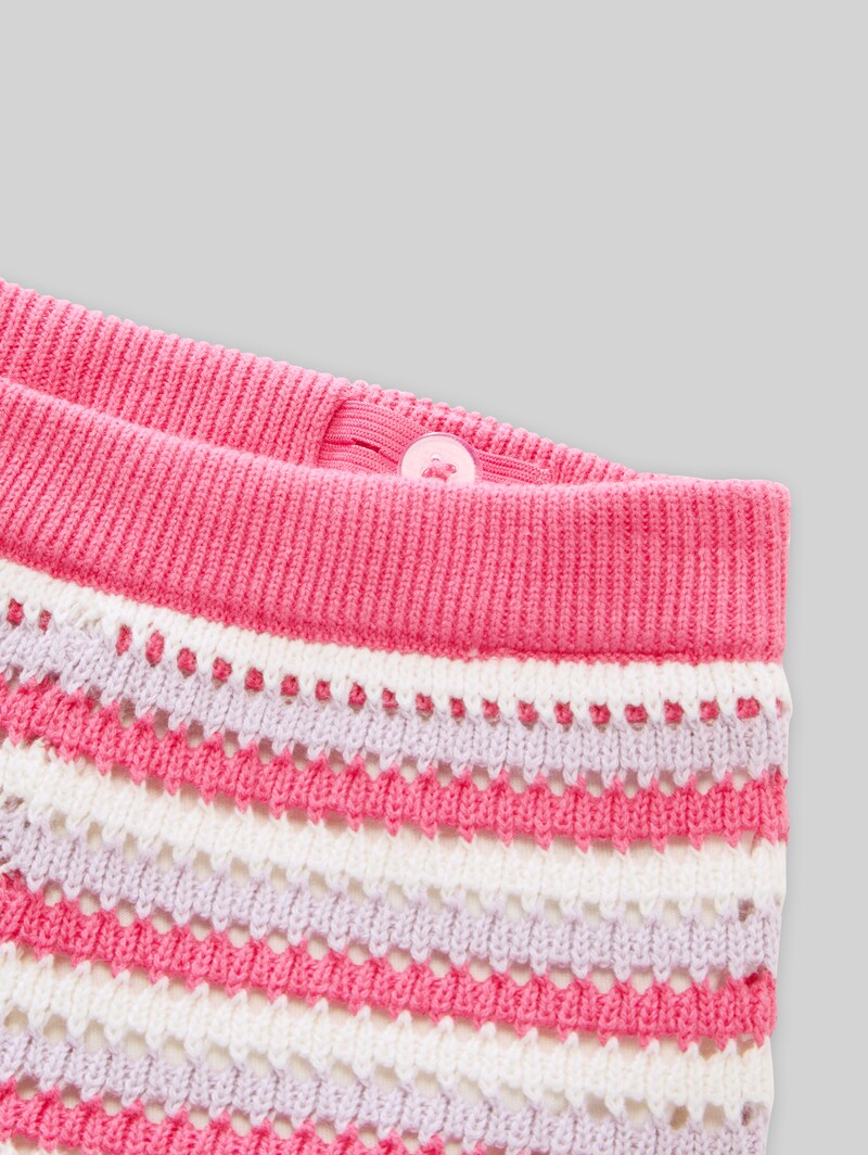 Tom Tailor Shorts mit Streifenmuster - Pink Lilac Stripe Design