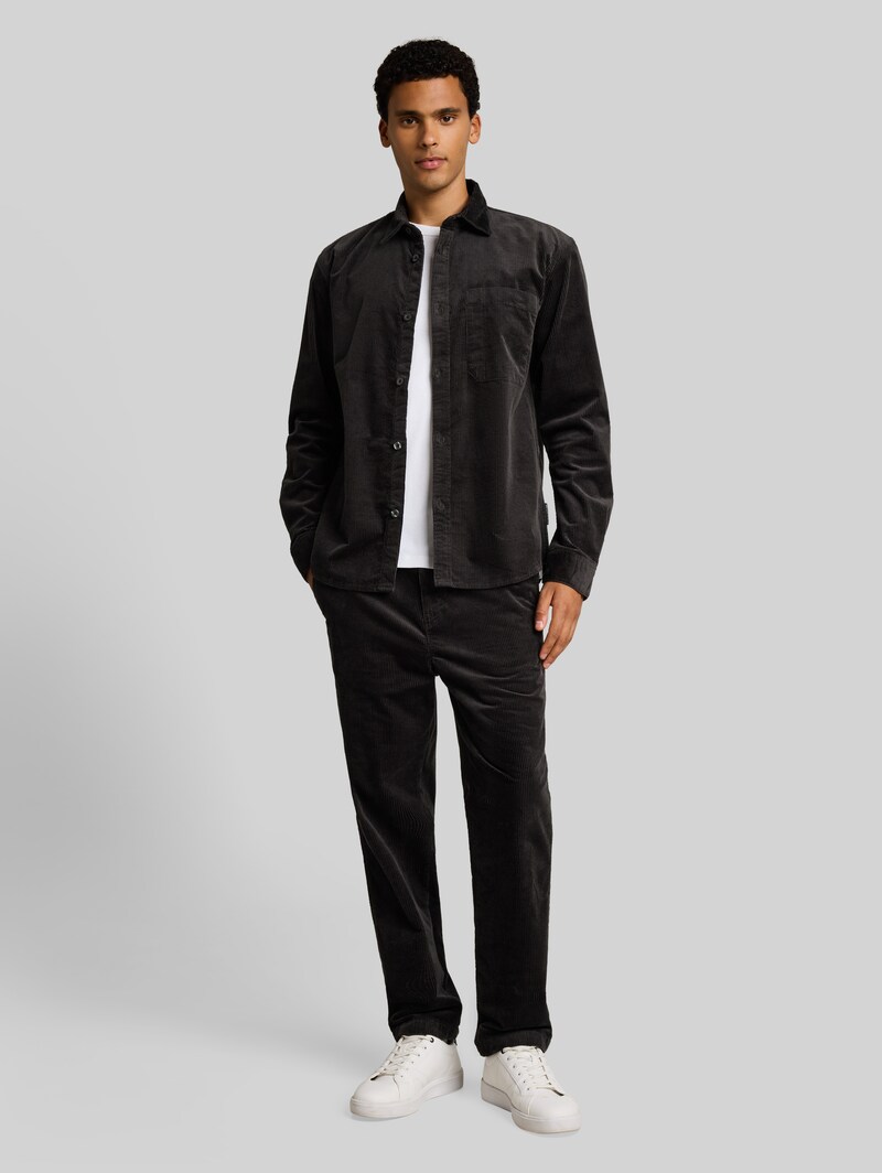 Tom Tailor Relaxed Fit Cordhose - Coal Grey