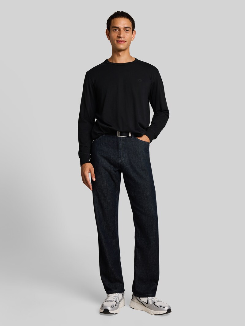 Tom Tailor Basic Langarmshirt aus Baumwolle - Black