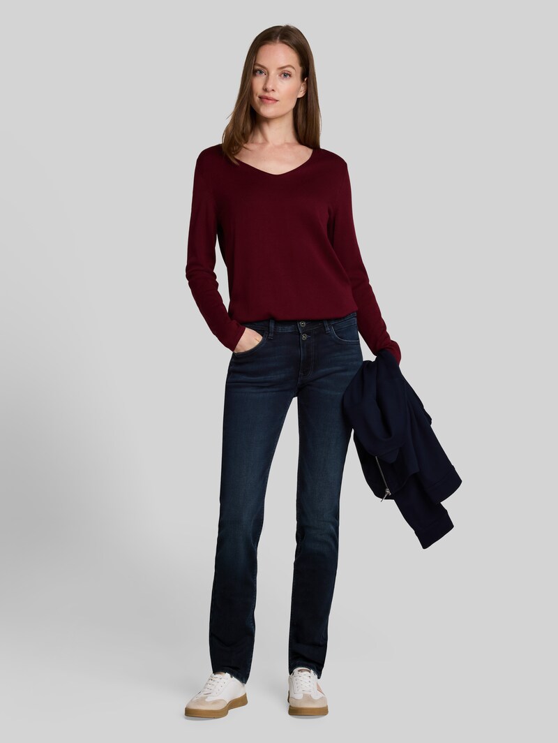 Tom Tailor TTLIVA STRAIGHT Jeans mit Stretch - Black Blue Denim