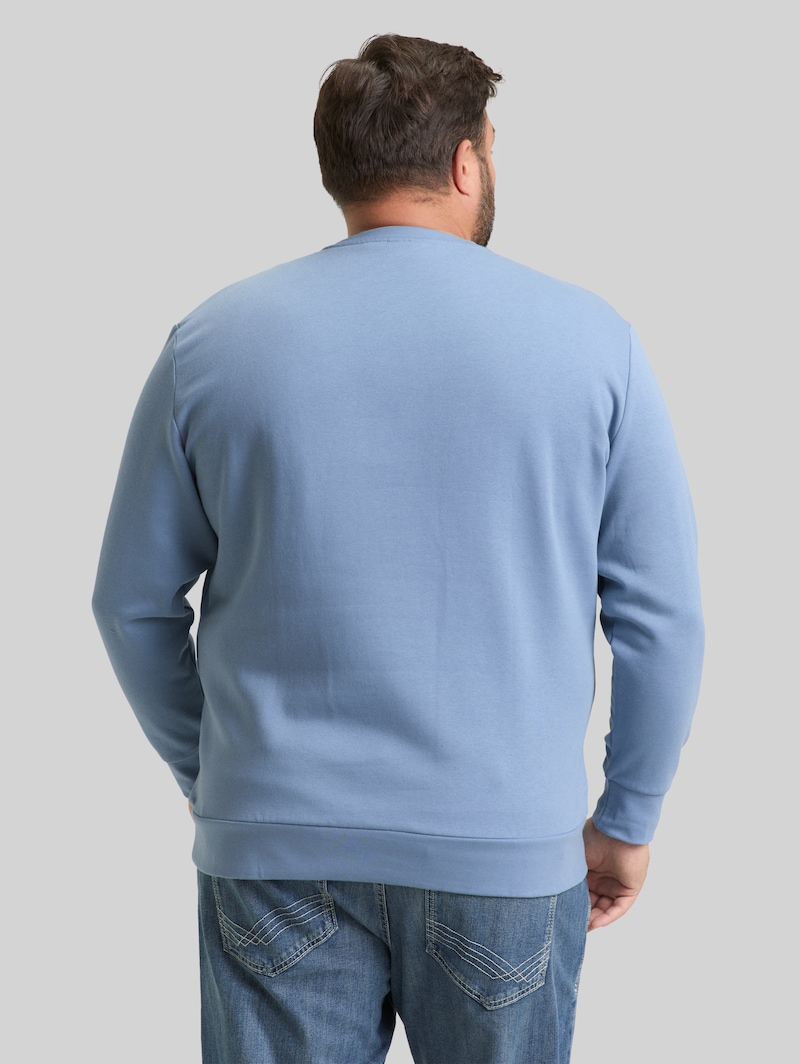 Tom Tailor Plus Size - Sweatshirt mit Logo-Print - Faded Denim Blue