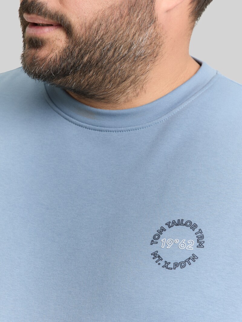 Tom Tailor Plus Size - Sweatshirt mit Logo-Print - Faded Denim Blue