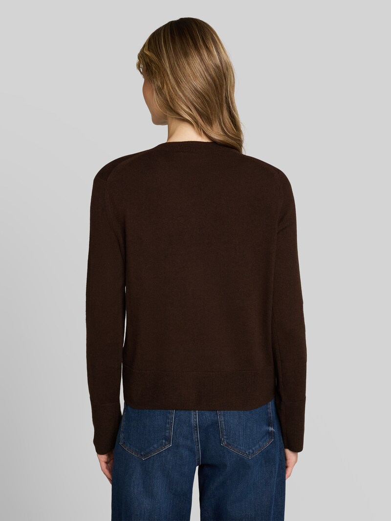 Tom Tailor Cardigan mit Kaschmir-Anteil - Java Dark Brown Melange