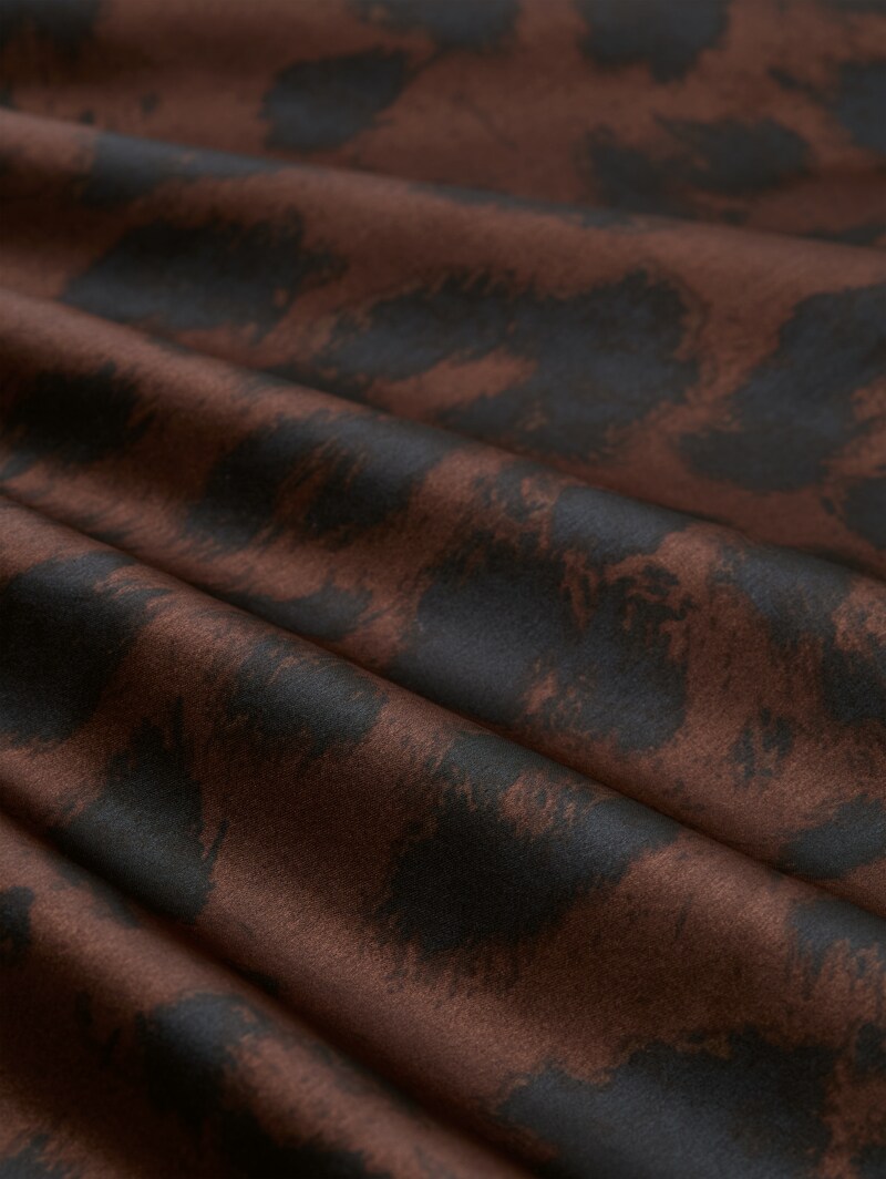 Tom Tailor Loose Fit Langarmshirt mit Leo-Print - Brown Black Big Leo Print