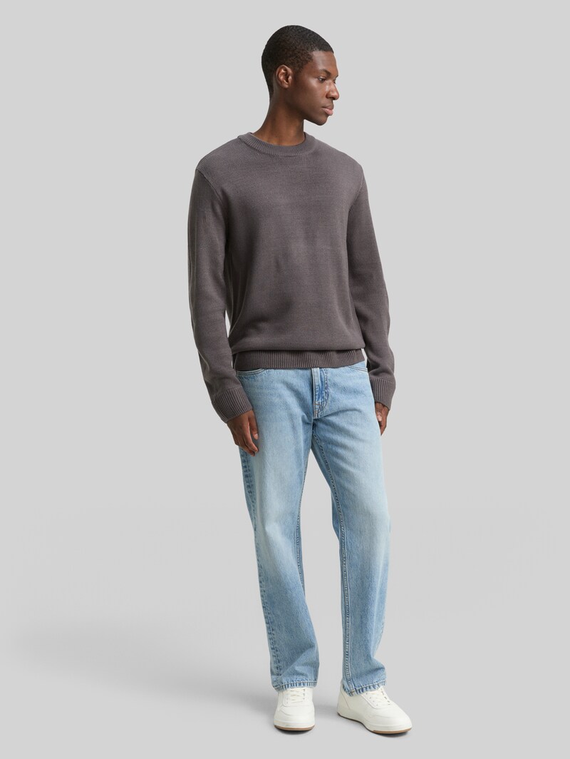 Tom Tailor Strickpullover mit Rundhalsausschnitt - Classic Mid Grey
