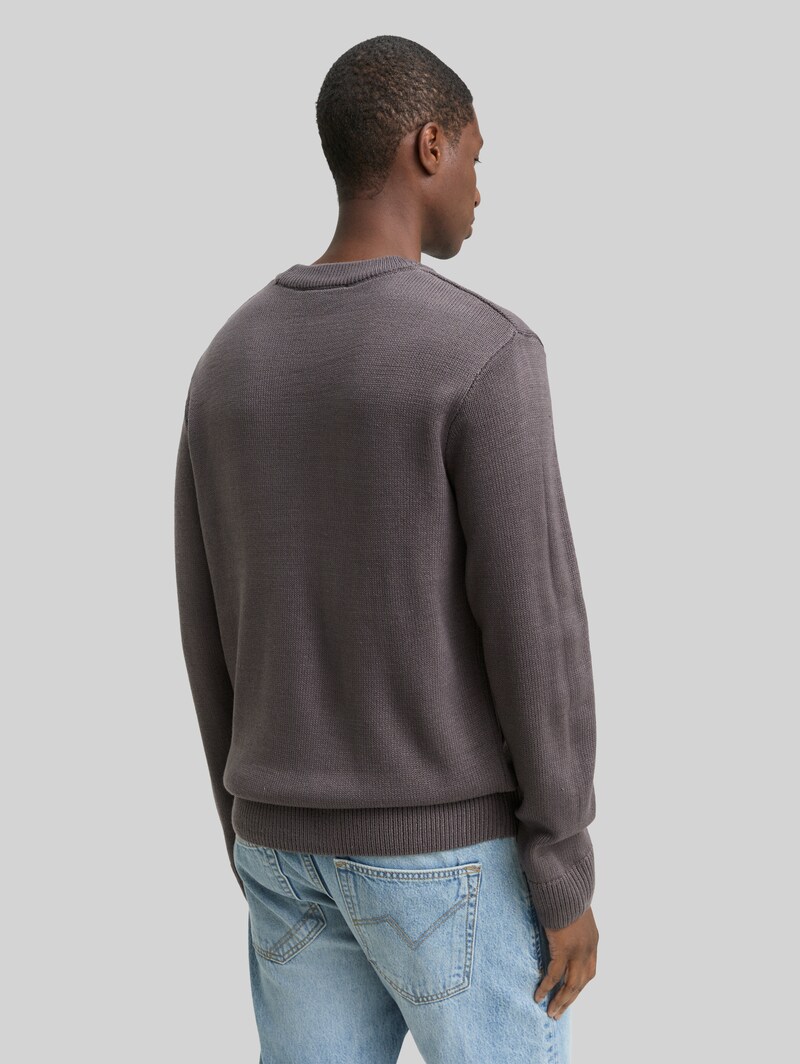 Tom Tailor Strickpullover mit Rundhalsausschnitt - Classic Mid Grey