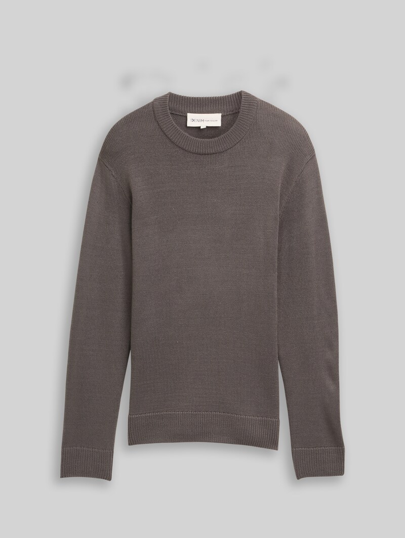 Tom Tailor Strickpullover mit Rundhalsausschnitt - Classic Mid Grey