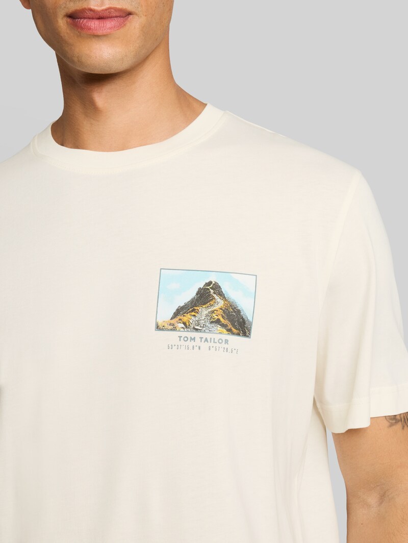 Tom Tailor T-Shirt mit Print - Gardenia White