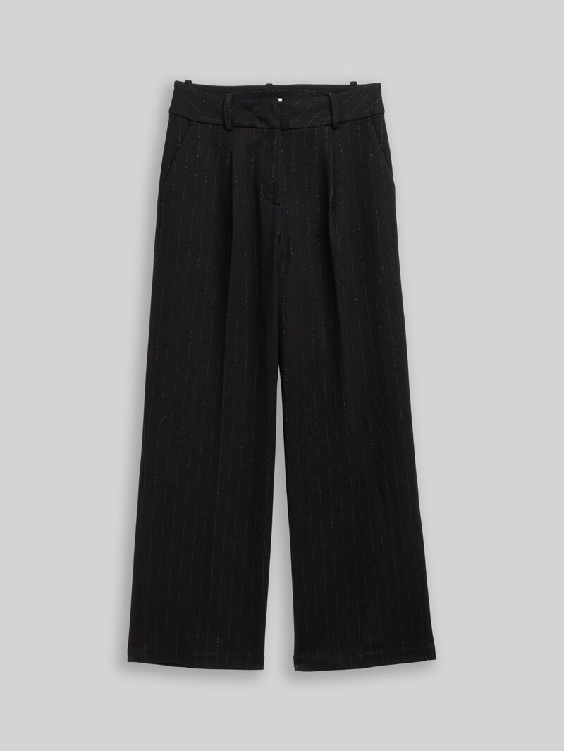 Tom Tailor TTLEA WIDE Hose mit Glitzer-Effekt - Pinstripe With Lurex
