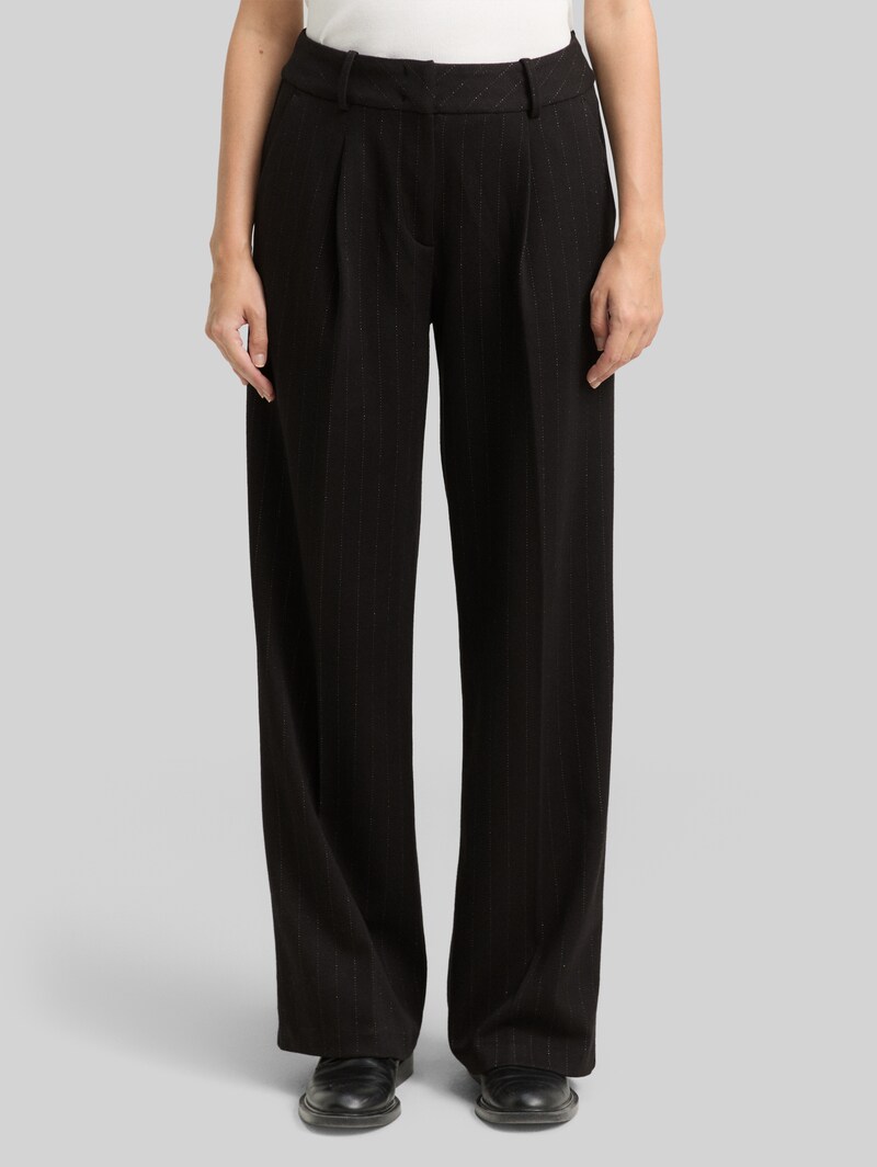 Tom Tailor TTLEA WIDE Hose mit Glitzer-Effekt - Pinstripe With Lurex