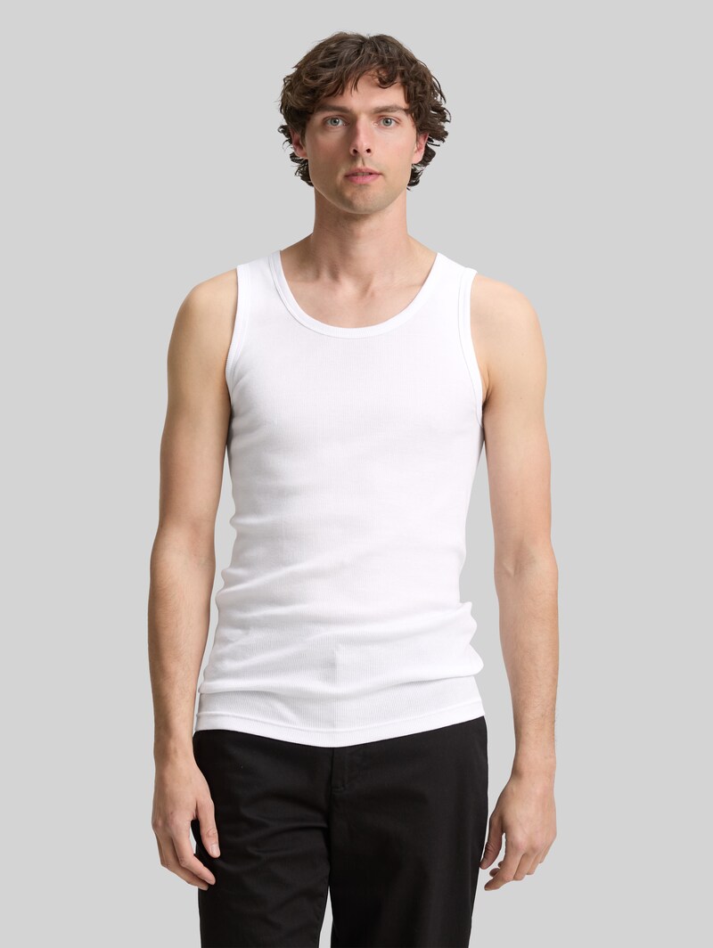 Tom Tailor Tanktops mit Rippstruktur im 2er-Pack - White Tom Tailor Tanktops mit Rippstruktur im 2er-Pack - White