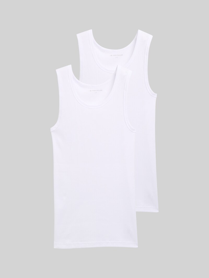 Tom Tailor Tanktops mit Rippstruktur im 2er-Pack - White