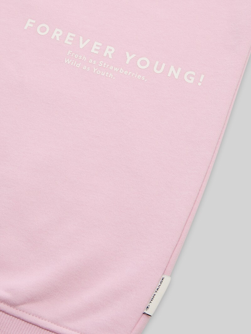 Tom Tailor Oversize Hoodie Sweatshirt mit Rückenprint - Cold Pink