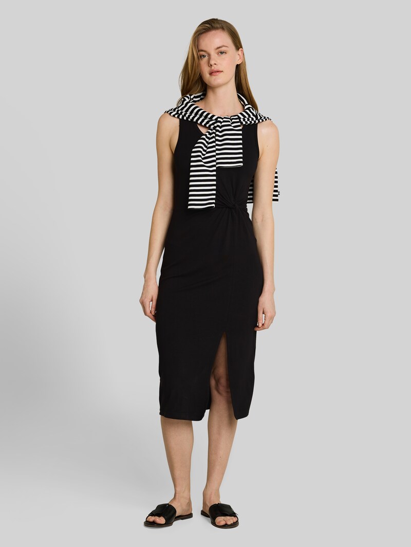 Tom Tailor Fitted Midi-Kleid mit Knotendetail - Deep Black
