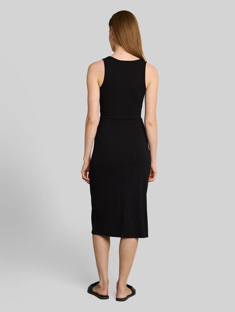 Tom Tailor Fitted Midi-Kleid mit Knotendetail - Deep Black