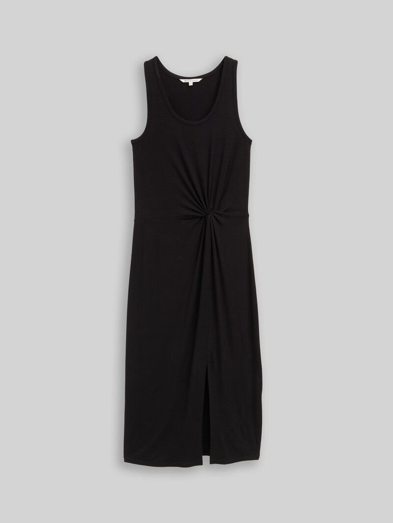 Tom Tailor Fitted Midi-Kleid mit Knotendetail - Deep Black