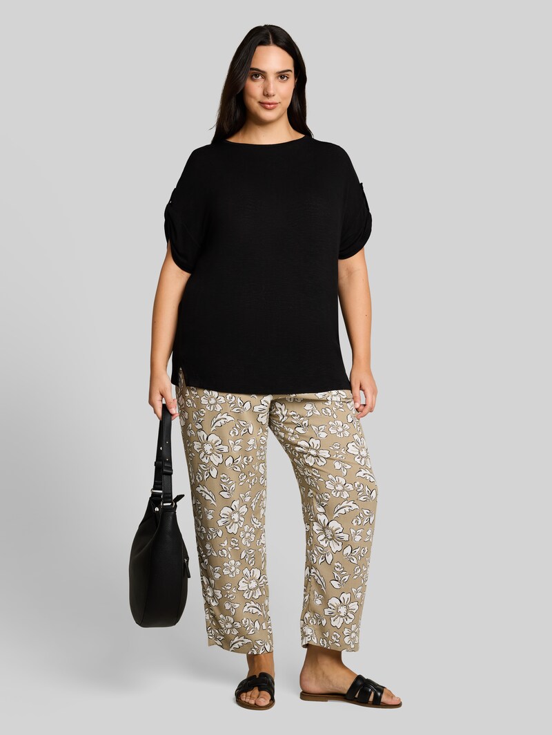 Tom Tailor Plus Size - T-Shirt mit Turn-Up-Funktion - Deep Black