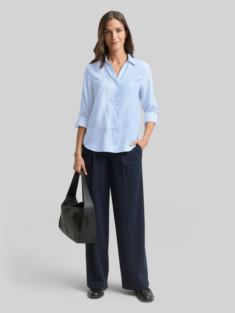Tom Tailor Bluse mit Streifen in Glitzer-Optik - Blue Pinstripe With Lurex