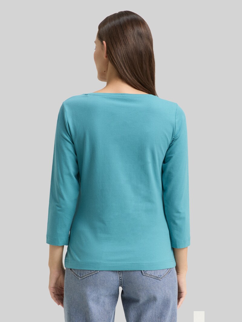 Tom Tailor Langarmshirt mit Print - Tropical Teal