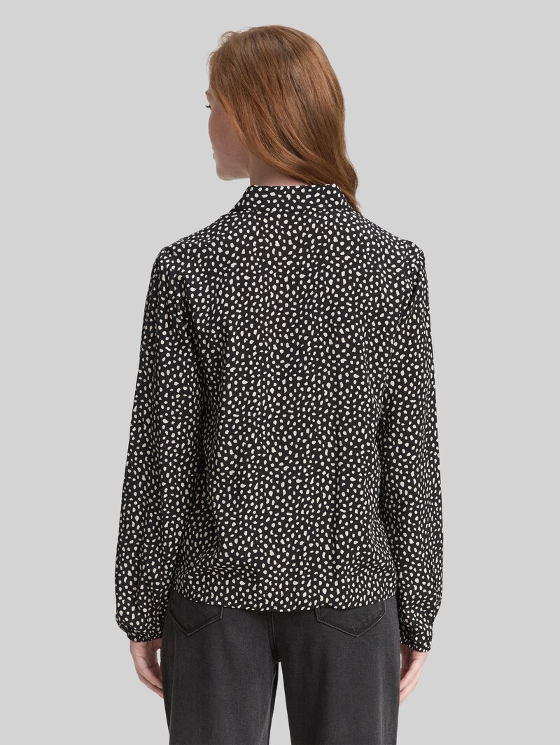 Tom Tailor Hemdbluse mit Muster - Black White Dotted Print