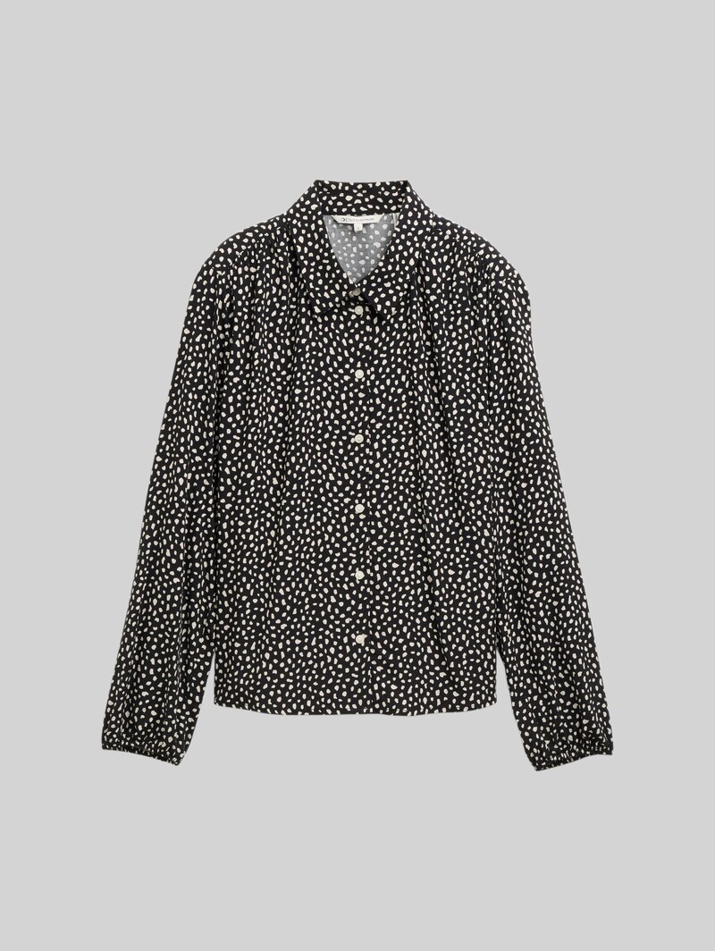 Tom Tailor Hemdbluse mit Muster - Black White Dotted Print