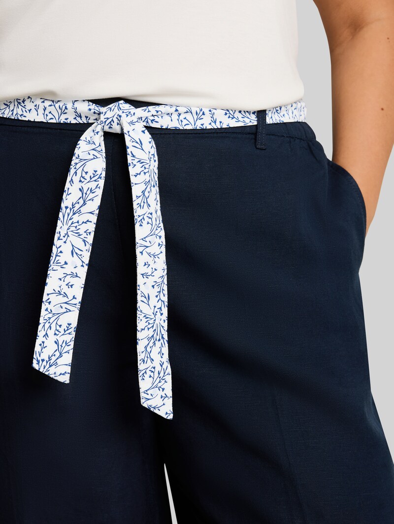 Tom Tailor Plus Size - Culotte Hose mit Leinenanteil - Sky Captain Blue