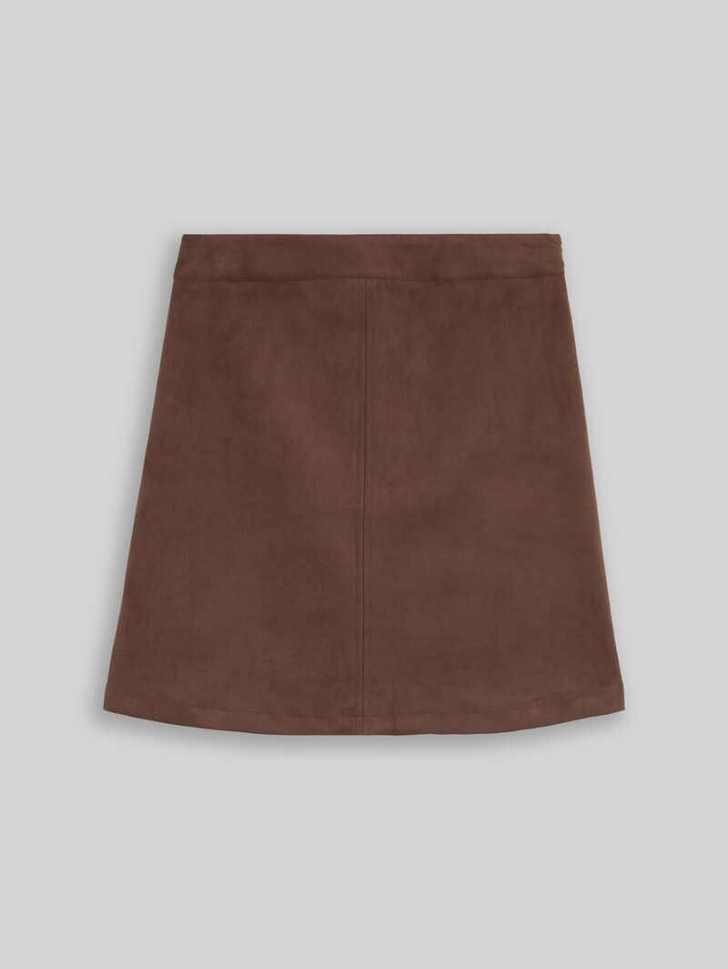 Tom Tailor Mini-Rock in Wildleder-Optik - Cool Dark Brown