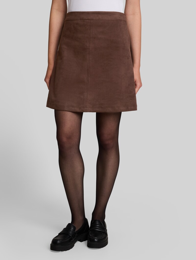 Tom Tailor Mini-Rock in Wildleder-Optik - Cool Dark Brown