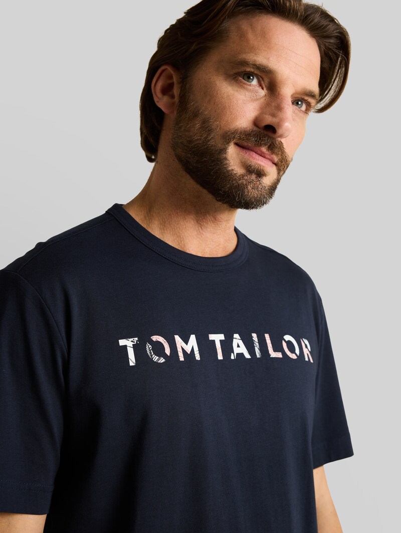 Tom Tailor T-Shirt mit Print - Sky Captain Blue