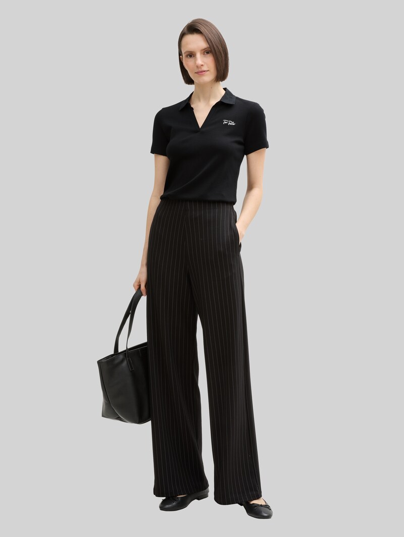 Tom Tailor Basic Poloshirt mit Logo-Stickerei - Deep Black