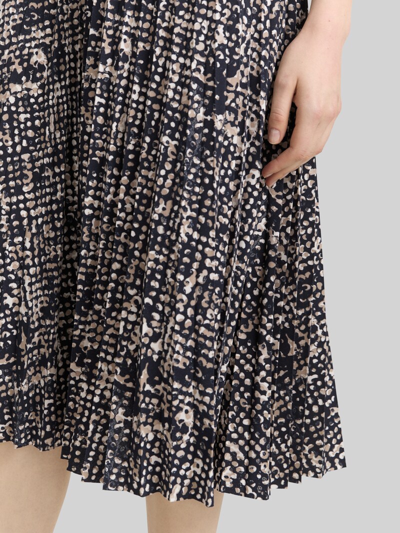 Tom Tailor Plissee Midi-Rock - Navy Abstract Dot Design