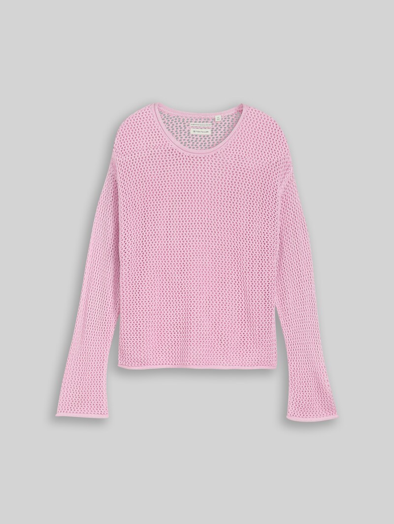 Tom Tailor Cropped Strickpullover - Cold Pink