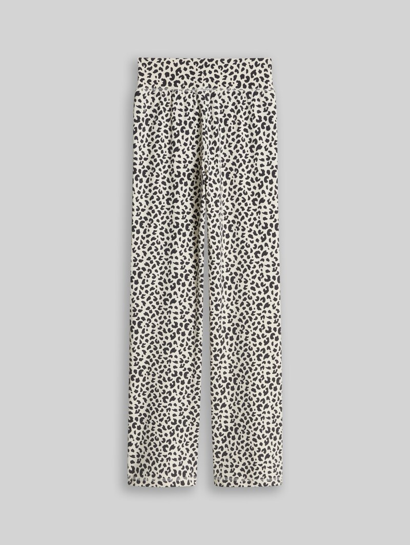 Tom Tailor Flared Leggings - White Dark Navy Leo Tom Tailor Flared Leggings - White Dark Navy Leo