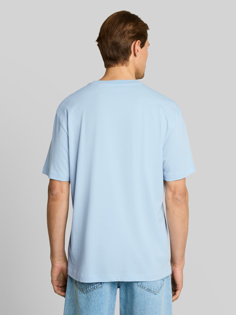 Tom Tailor Relaxed Fit T-Shirt mit Print - Light Metal Blue