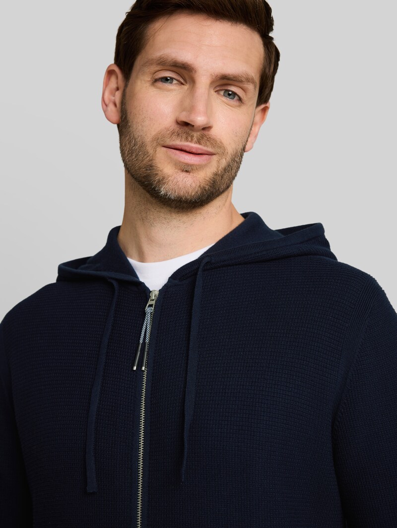 Tom Tailor Strickjacke mit Kapuze - Sky Captain Blue