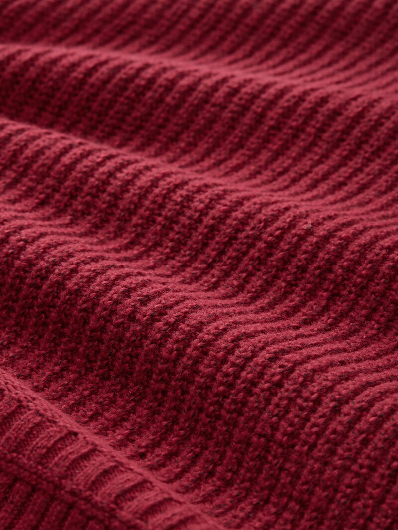 Tom Tailor Loose Fit Rollkragenpullover - Rumba Red Melange