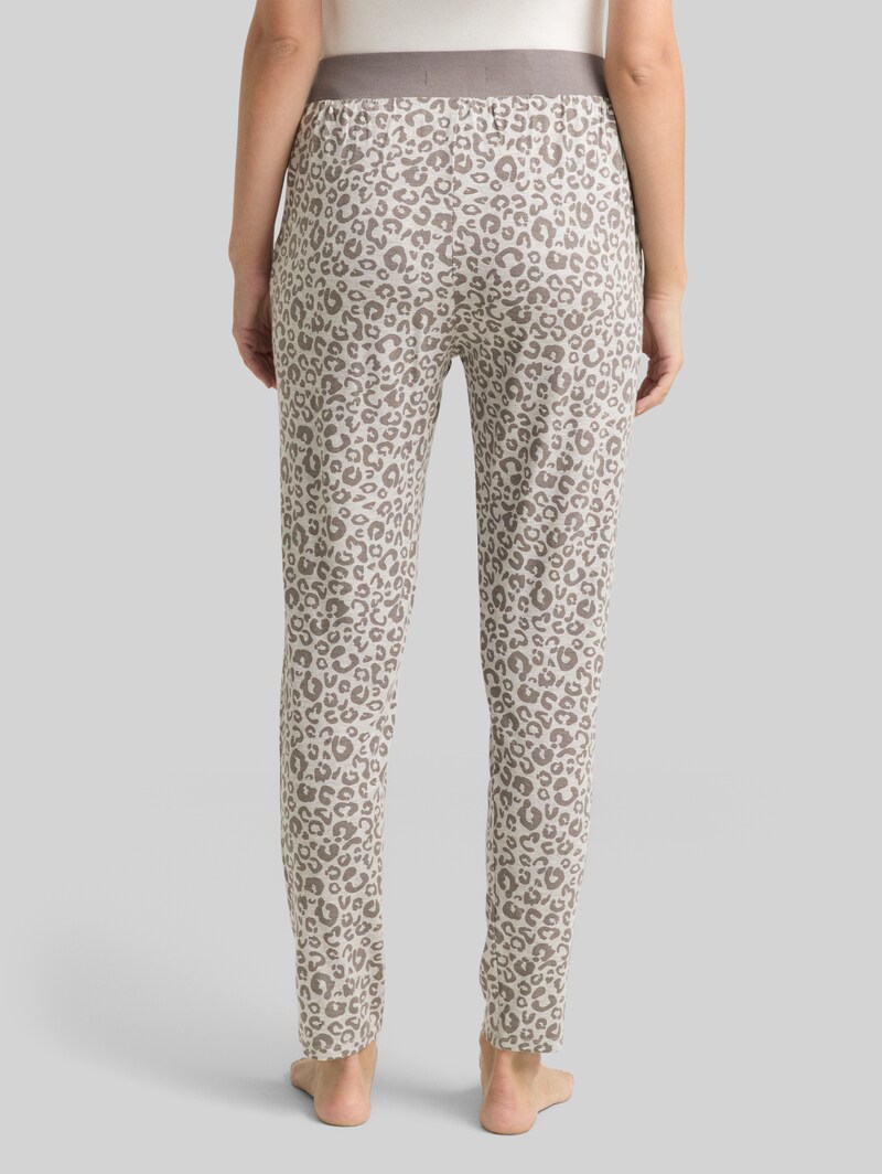 Tom Tailor Pyjama-Hose mit Leo-Print - Grey-medium-allover