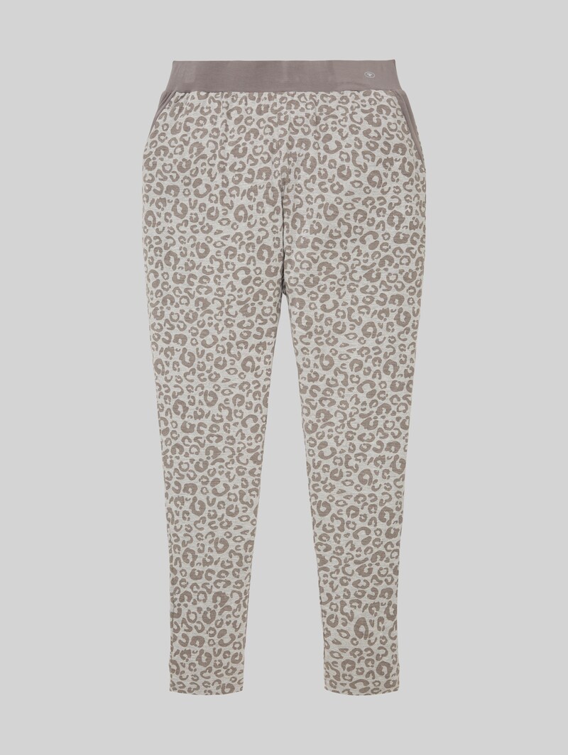 Tom Tailor Pyjama-Hose mit Leo-Print - Grey-medium-allover