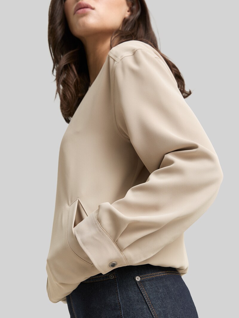 Tom Tailor Loose Fit Blouson Jacke - Soft Taupe Grey