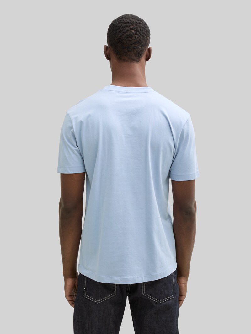 Tom Tailor Basic T-Shirt mit Logo-Print - Brunnera Blue