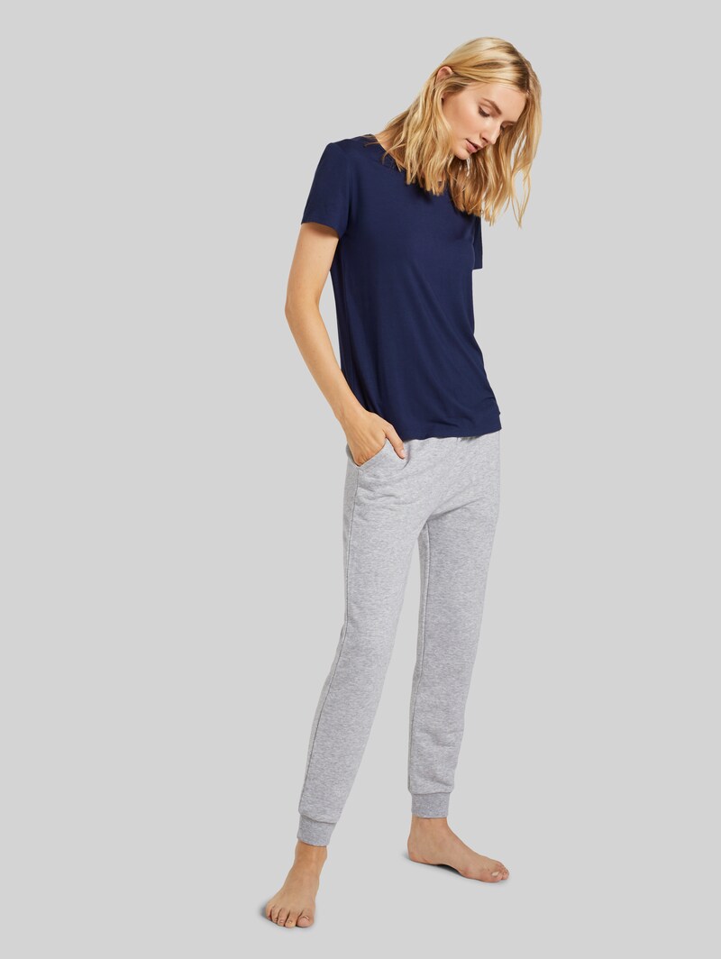Tom Tailor Pyjama-T-Shirt - Dark Blue Uni Tom Tailor Pyjama-T-Shirt - Dark Blue Uni
